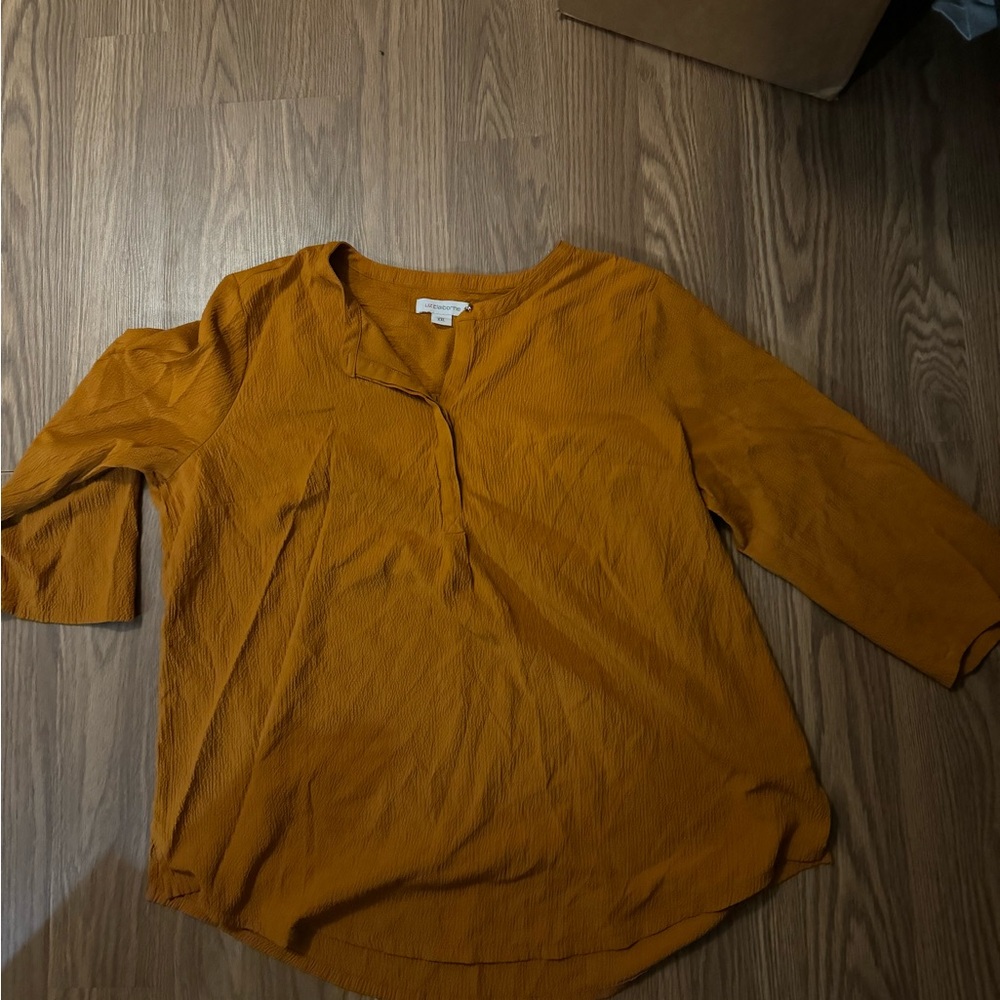 Liz Claiborne-XXL 3/4 Sleeve-Burnt Orange Blouse